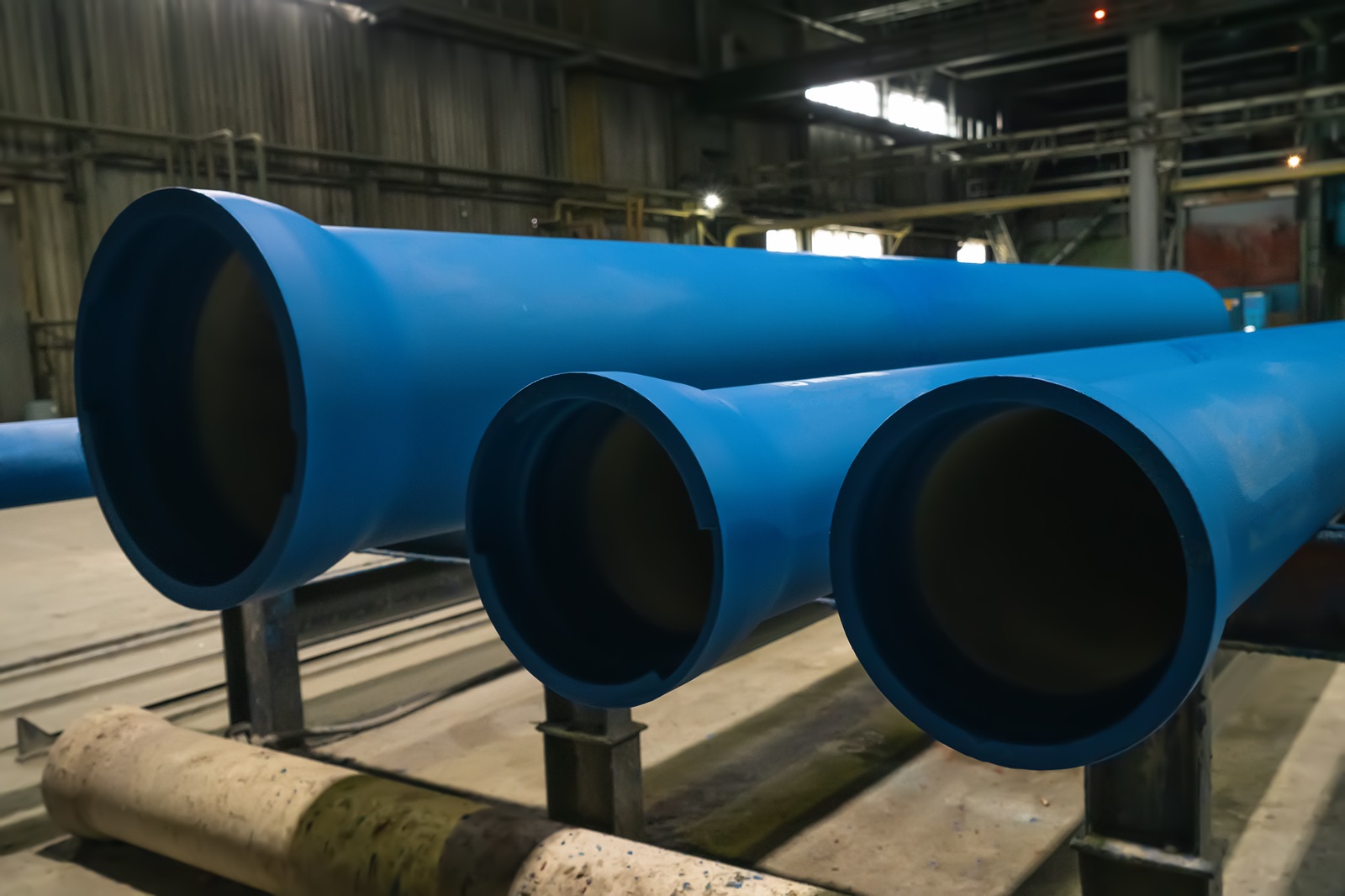 Industrial painting and coating for steel pipes prevents corrosion.